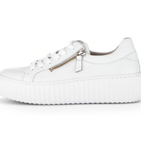 WOMEN'S GABOR 43.200.21 PLATFORM DOUBLE ZIP SNEAKER | WHITE