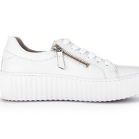 WOMEN'S GABOR 43.200.21 PLATFORM DOUBLE ZIP SNEAKER | WHITE