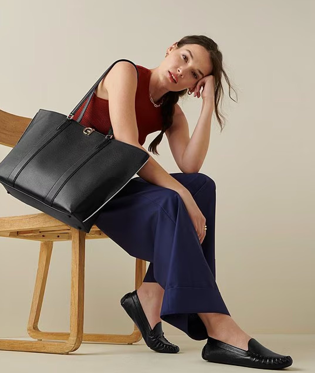 WOMEN'S COLE HAAN EVELYN DRIVER | BLACK LEATHER