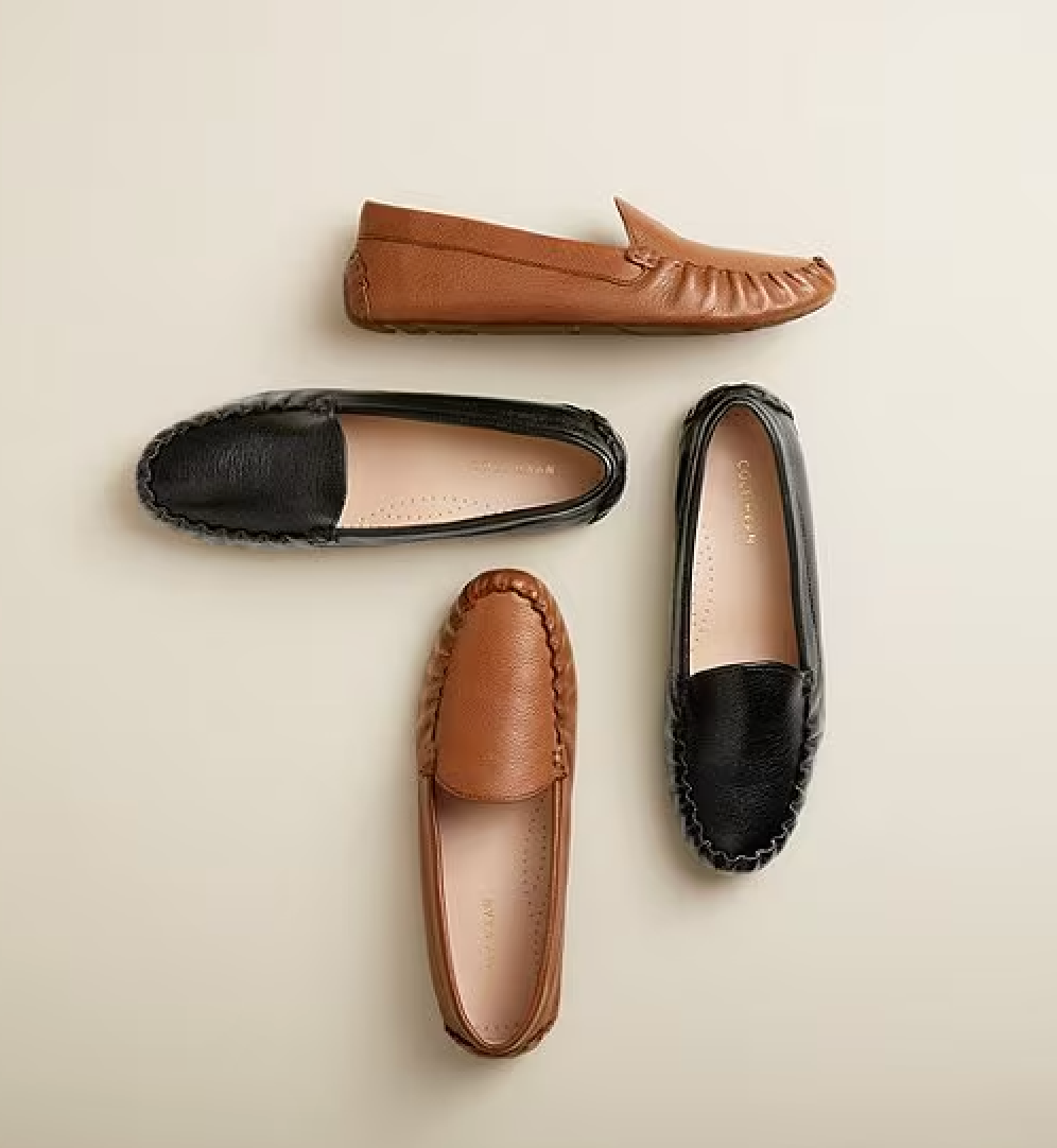 WOMEN'S COLE HAAN EVELYN DRIVER | BLACK LEATHER