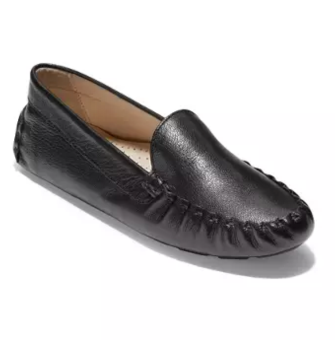 WOMEN'S COLE HAAN EVELYN DRIVER | BLACK LEATHER