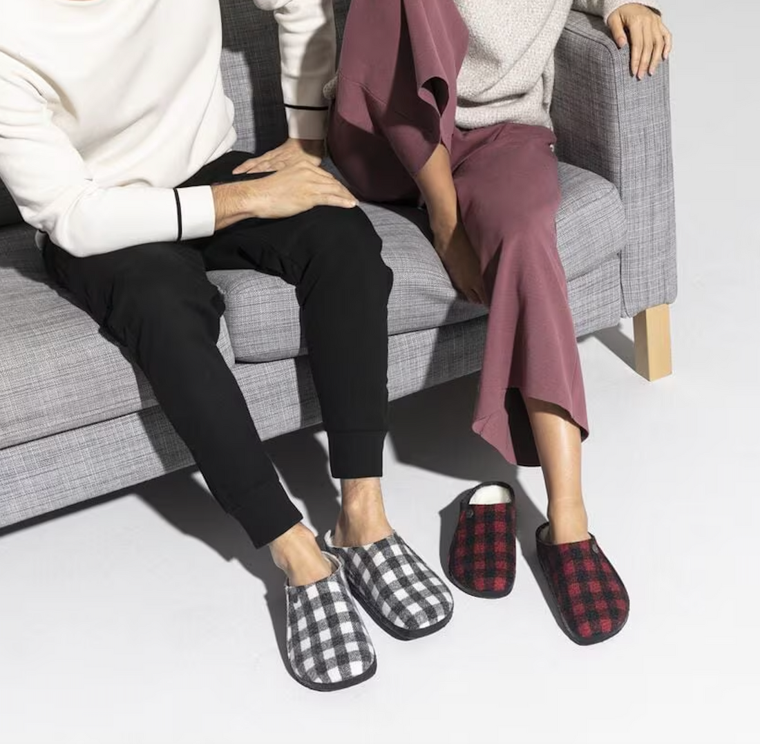 UNISEX BIRKENSTOCK ZERMATT RIVET SHEARLING | PLAID RED