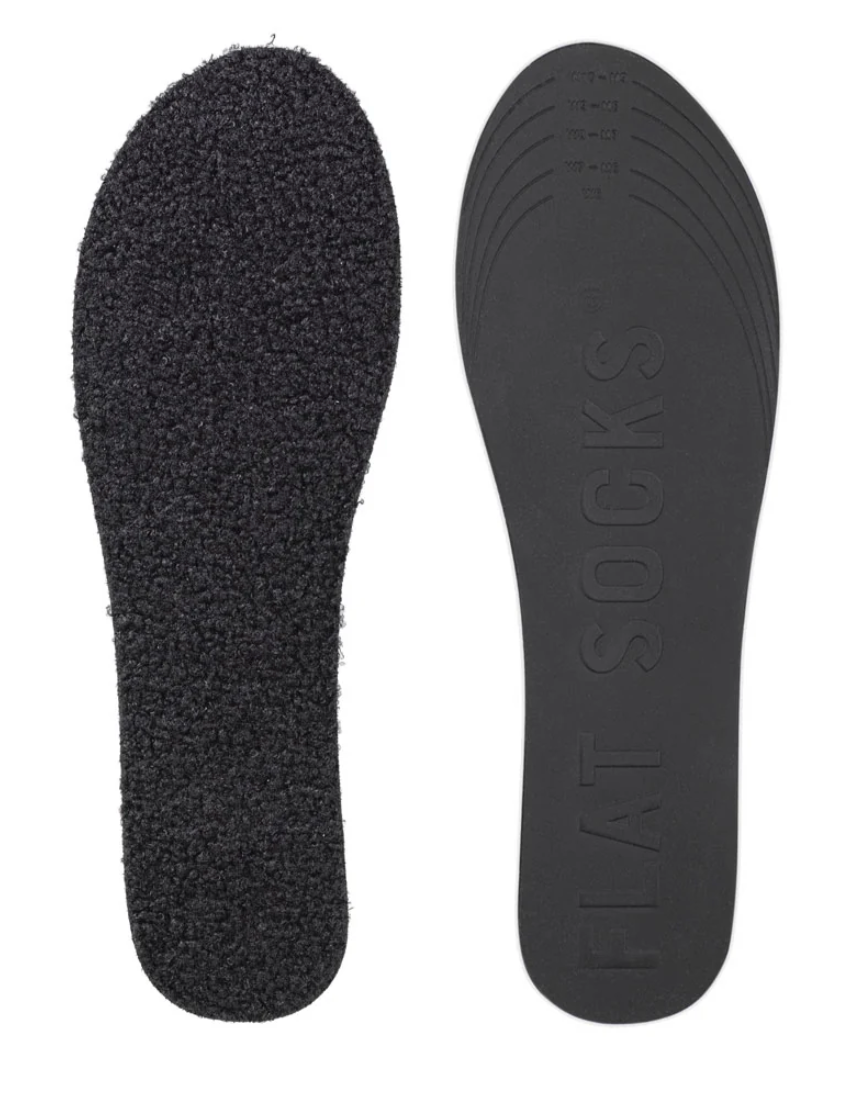 UNISEX FLAT SOCKS CURLY PILE | BLACK
