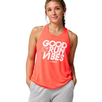 WOMEN'S BROOKS DISTANCE TANK 3.0 | NEO CAYENNE / GOOD RUN VIBES