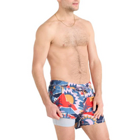 MEN'S SAXX OH BOUY 2N1 STRETCH SWIM VOLLEY 5" WITH LINER | BREAK OF DAWN / BLUE