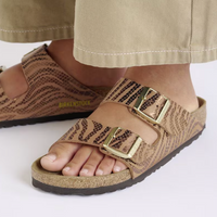 WOMEN'S BIRKENSTOCK ARIZONA | ZEBRA PECAN SYNTHETIC