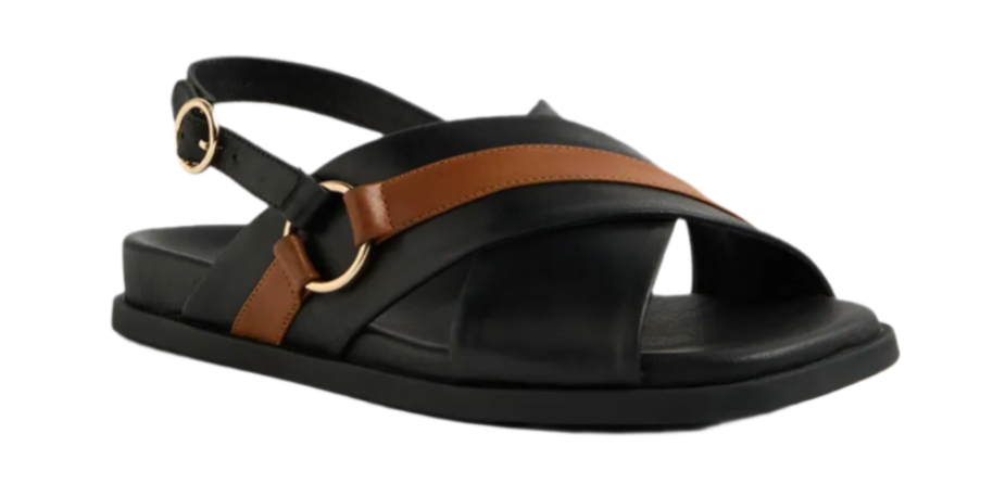 WOMEN'S DJANGO & JULIETTE NOJI SANDAL | BLACK / TAN