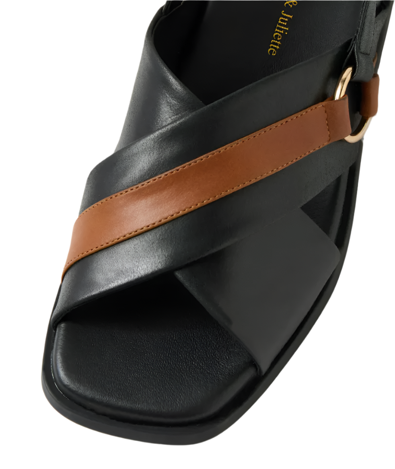 WOMEN'S DJANGO & JULIETTE NOJI SANDAL | BLACK / TAN