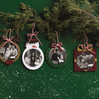 MUDPIE GLITTER PHOTO ORNAMENTS