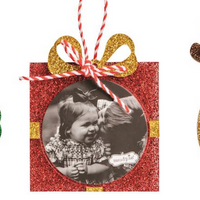 MUDPIE GLITTER PHOTO ORNAMENTS