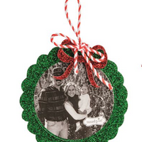MUDPIE GLITTER PHOTO ORNAMENTS
