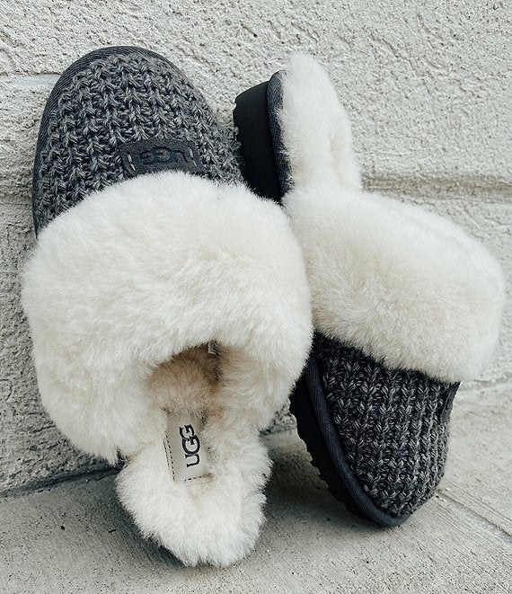 WOMEN'S UGG COZY KNIT SLIPPER | CHARCOAL