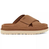 WOMEN'S UGG GOLDENSTAR CROSS SLIDE SANDAL | CHESTNUT