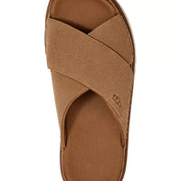 WOMEN'S UGG GOLDENSTAR CROSS SLIDE SANDAL | CHESTNUT