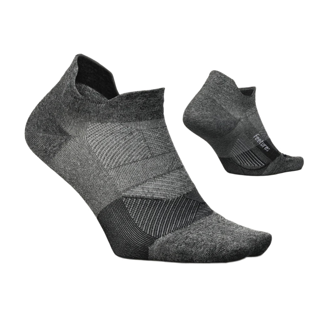 UNISEX FEETURES ELITE ULTRA LIGHT CUSHION NO SHOW SOCKS | GRAY