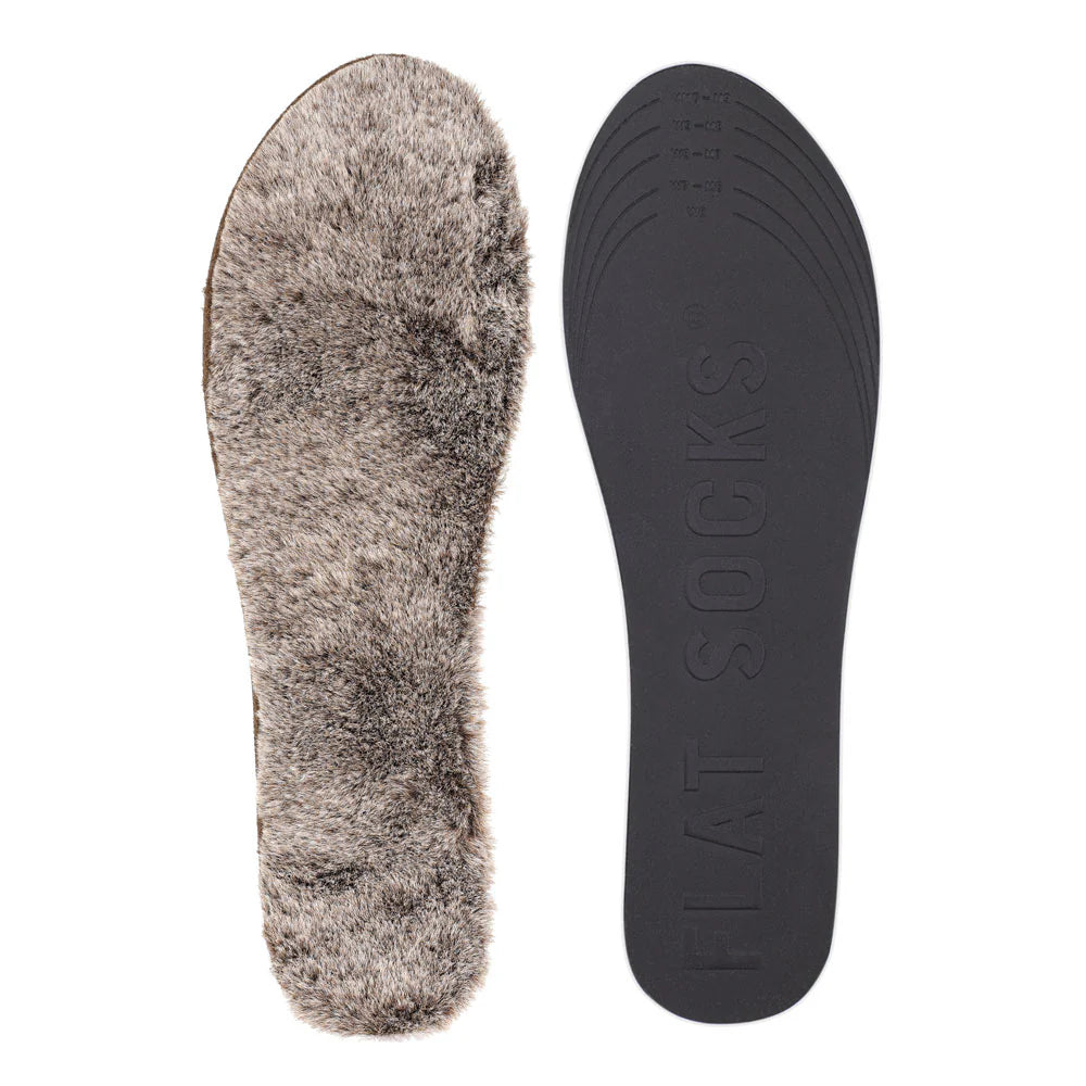 UNISEX FLAT SOCKS FAUX FUR  | CHESTNUT