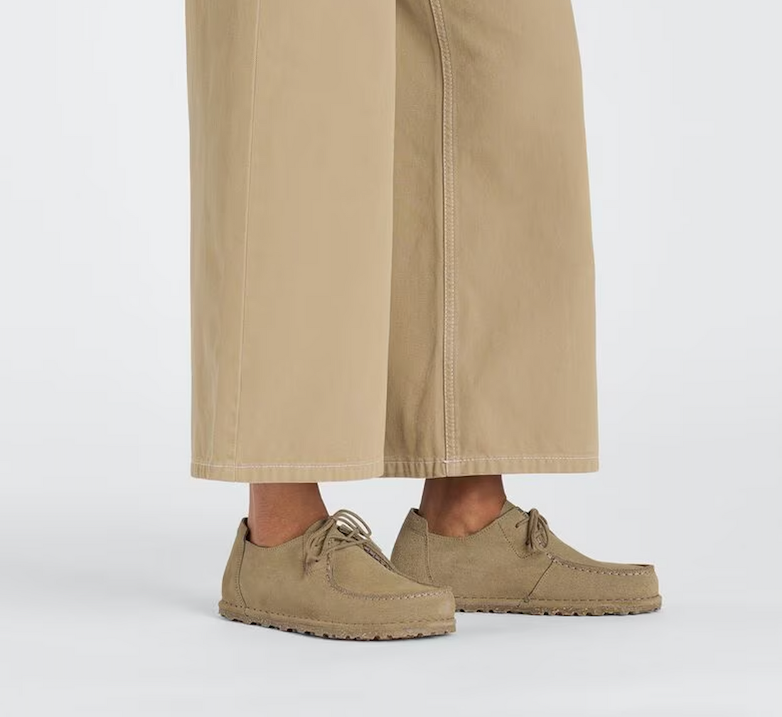 UNISEX BIRKENSTOCK UTTI LACE | GRAY TAUPE SUEDE LEATHER