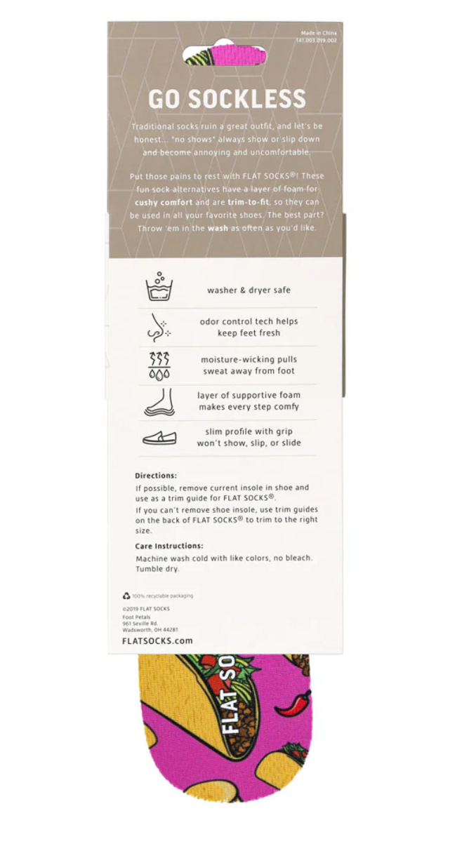 UNISEX FLAT SOCKS | TACO 'BOUT IT