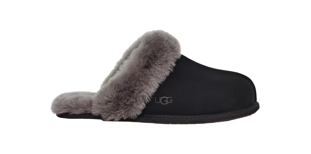 WOMEN S UGG SCUFFETTE II SLIPPER BLACK GREY Randy s Shoes