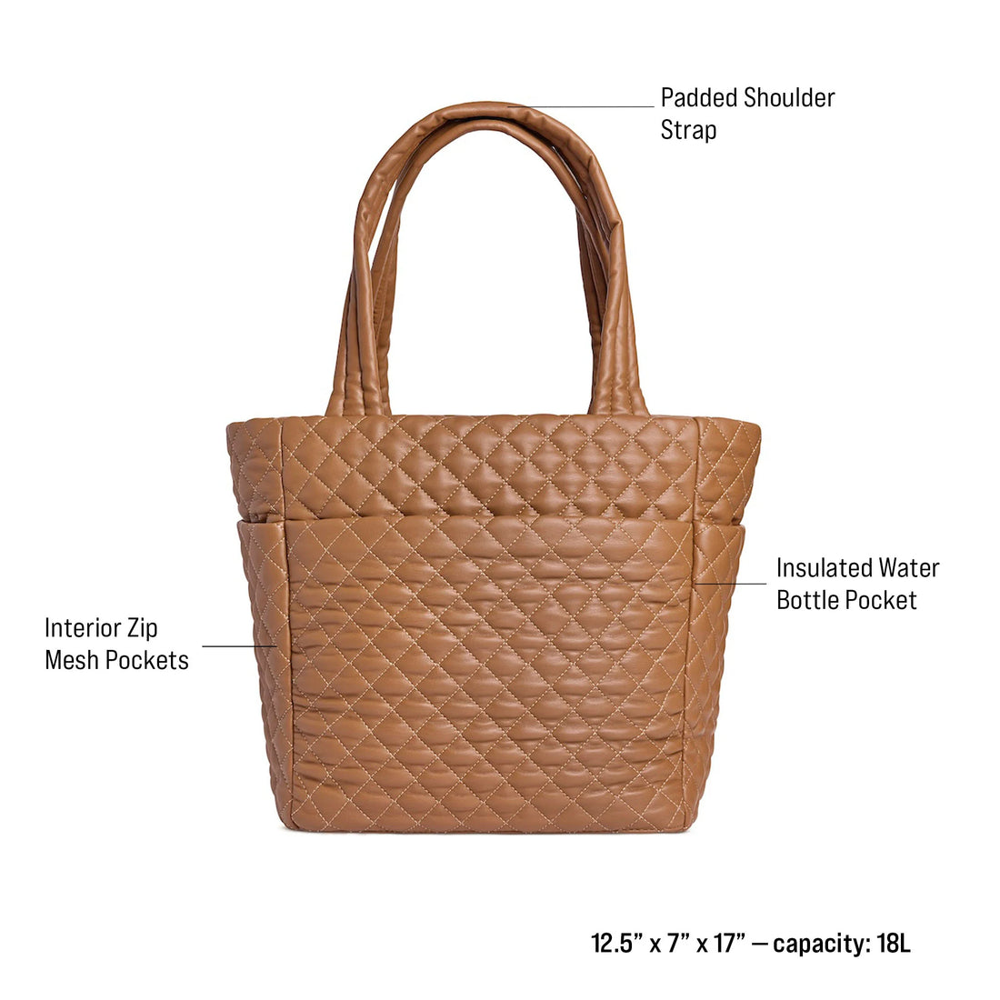 WOMEN'S VOORAY NAOMI TOTE | QUILTED TAN