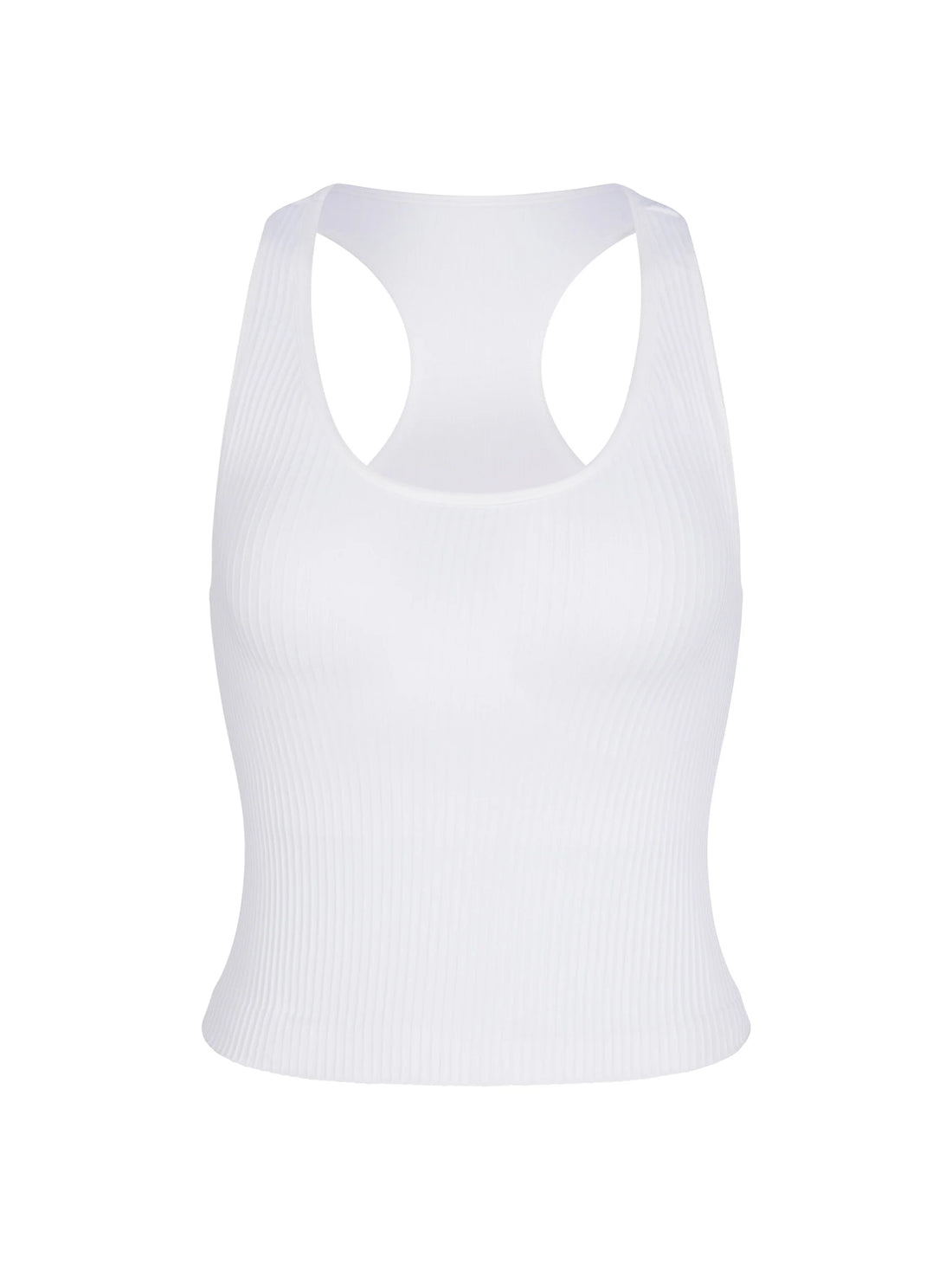 WOMEN'S PB5-STAR RIBBED RACER BACK TANK | WHITE