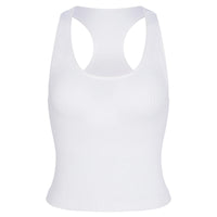 WOMEN'S PB5-STAR RIBBED RACER BACK TANK | WHITE