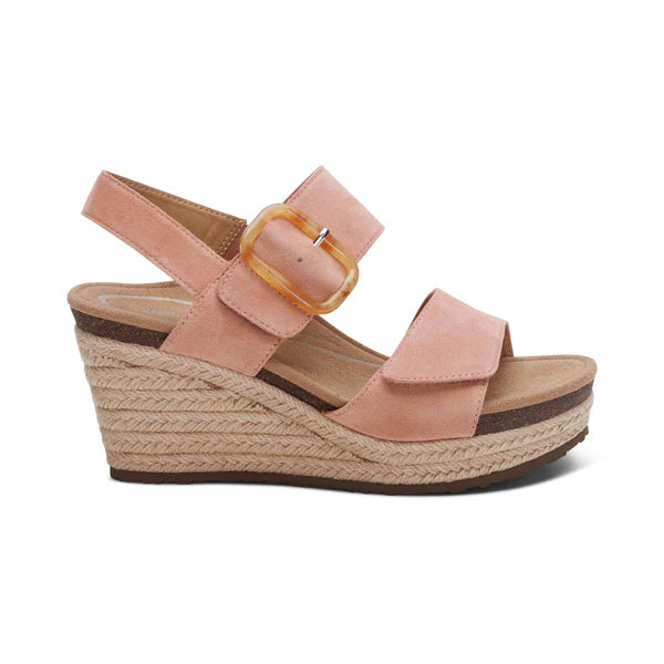 WOMEN'S AETREX ASHLEY ARCH SUPPORT WEDGE SANDAL | ROSE