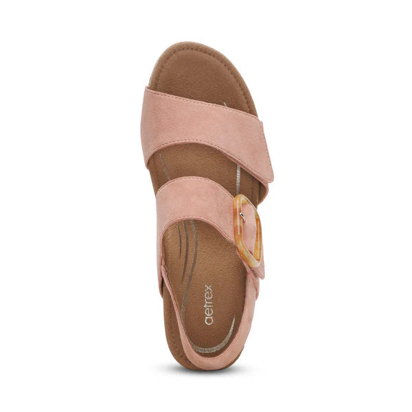 WOMEN'S AETREX ASHLEY ARCH SUPPORT WEDGE SANDAL | ROSE