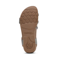 WOMEN'S AETREX JILLIAN BRAIDED QUARTER STRAP SANDAL | BRUSHED SILVER