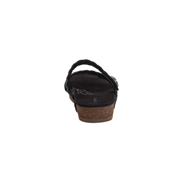WOMEN'S AETREX JOSIE BRAIDED SLIDE | BLACK