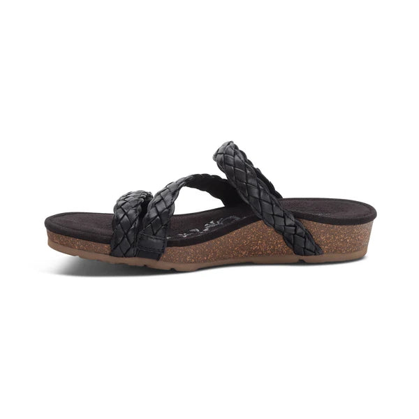 WOMEN'S AETREX JOSIE BRAIDED SLIDE | BLACK