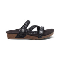 WOMEN'S AETREX JOSIE BRAIDED SLIDE | BLACK