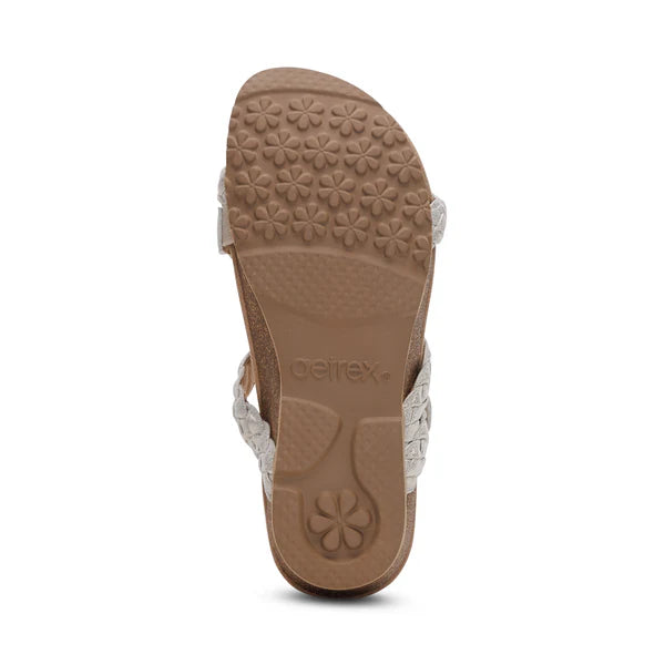 WOMEN'S AETREX JOSIE BRAIDED SLIDE | CHAMPAGNE
