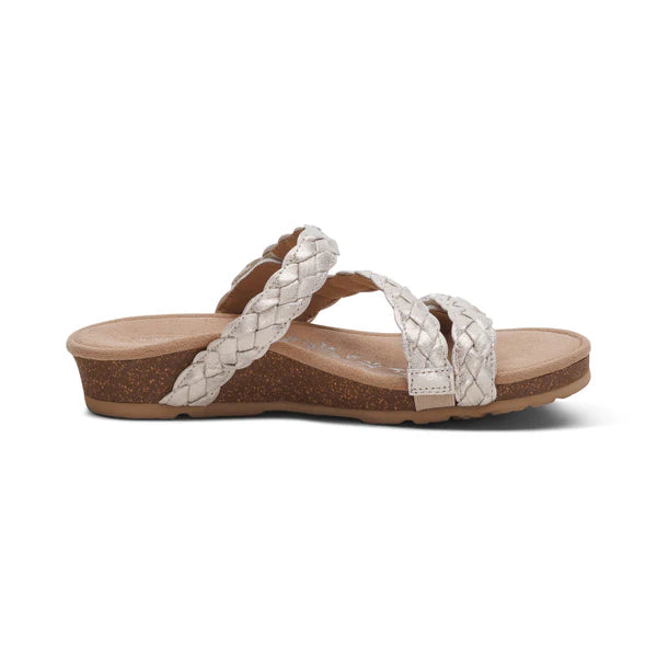 WOMEN'S AETREX JOSIE BRAIDED SLIDE | CHAMPAGNE