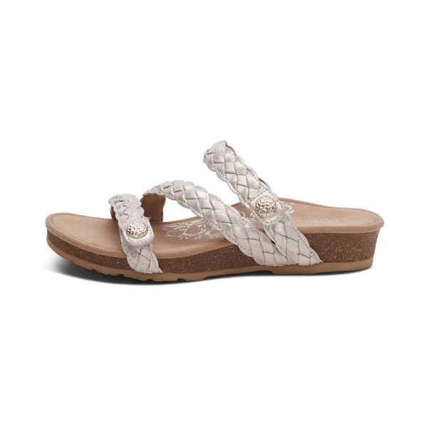 WOMEN'S AETREX JOSIE BRAIDED SLIDE | CHAMPAGNE