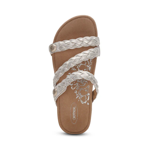 WOMEN'S AETREX JOSIE BRAIDED SLIDE | CHAMPAGNE