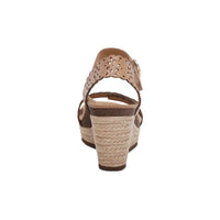 WOMEN'S AETREX SYDNEY QUARTER STRAP ESPADRILLE WEDGE | SAND CUTOUT