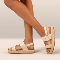 WOMEN'S AETREX VANIA ARCH SUPPORT PLATFORM SANDAL | CREAM