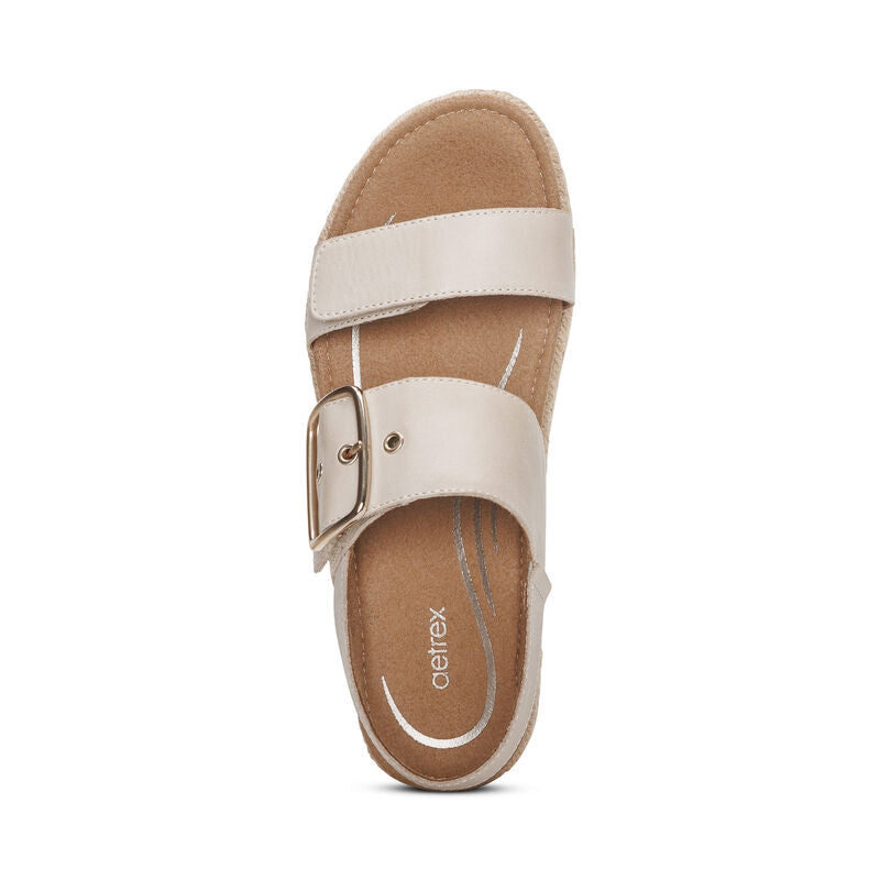 WOMEN'S AETREX VANIA ARCH SUPPORT PLATFORM SANDAL | CREAM