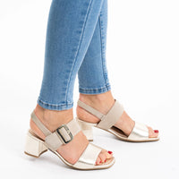 WOMEN'S ARA BORDEAUX HEEL | PLATINUM / SAND