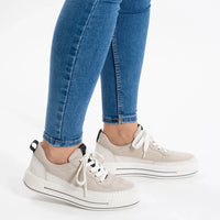 WOMEN'S ARA CORSICA SNEAKER | CREAM / SHELL