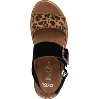 WOMEN'S ARA MARBELLA SANDAL | BLACK / LEOPARD