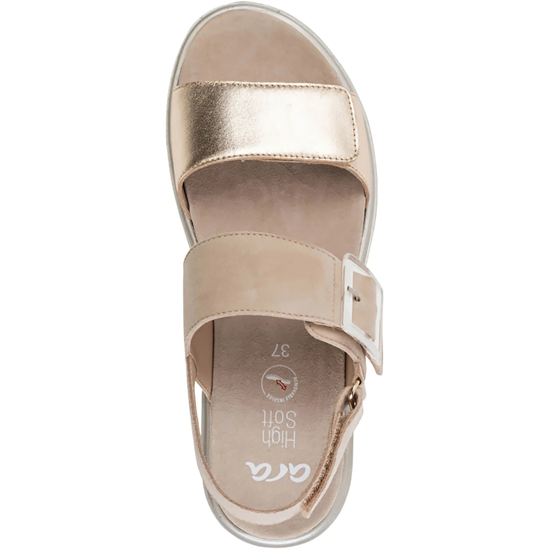 WOMEN'S ARA MARBELLA SANDAL | SAND / METALLIC LEATHER 09
