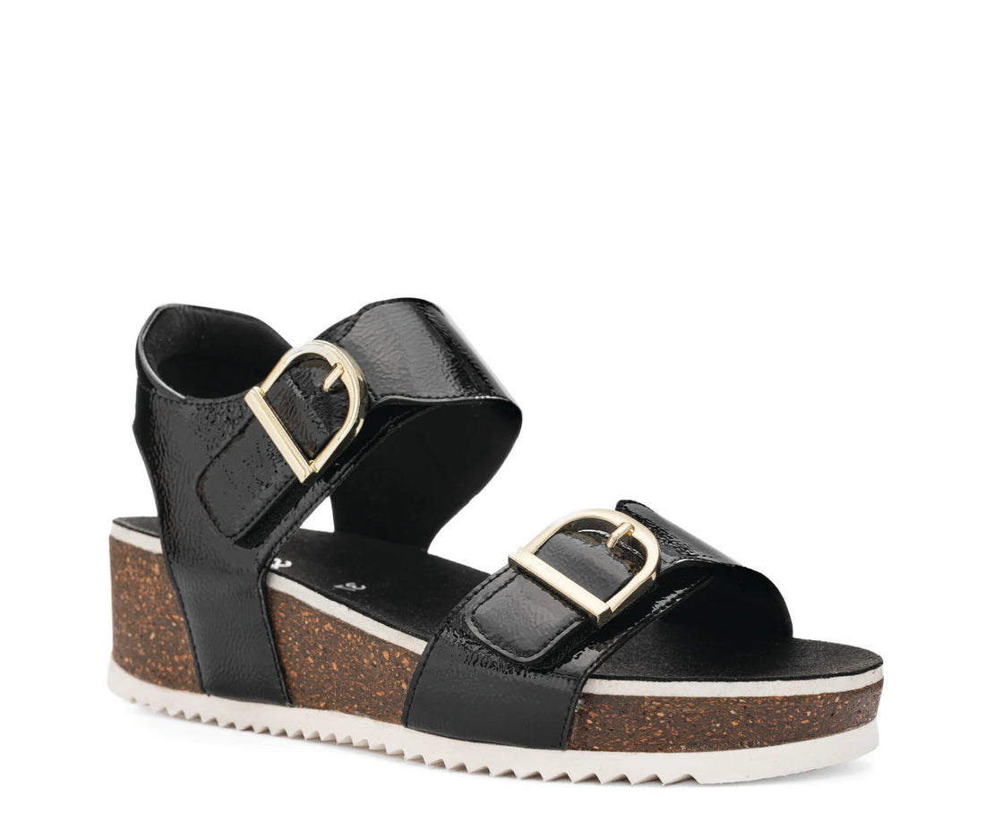 WOMEN'S ARA NOVA ADJUSTABLE WEDGE SANDAL | BLACK 01