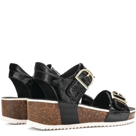 WOMEN'S ARA NOVA ADJUSTABLE WEDGE SANDAL | BLACK 01