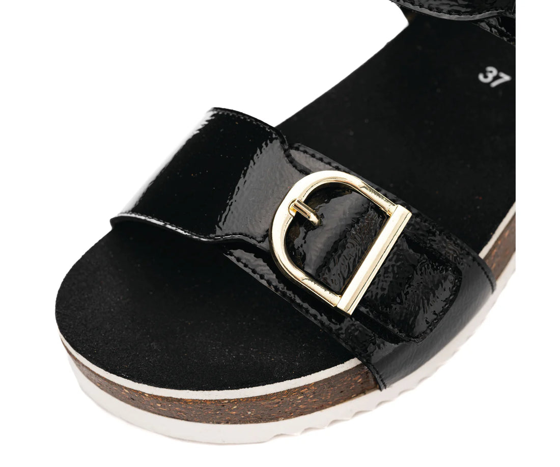 WOMEN'S ARA NOVA ADJUSTABLE WEDGE SANDAL | BLACK 01