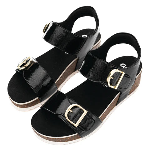 WOMEN'S ARA NOVA ADJUSTABLE WEDGE SANDAL | BLACK 01