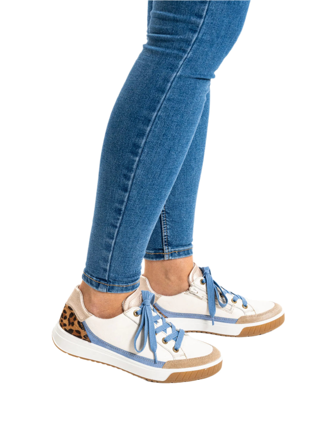 WOMEN'S ARA RIO SNEAKER | CREAM / SAND / AZURE BLUE