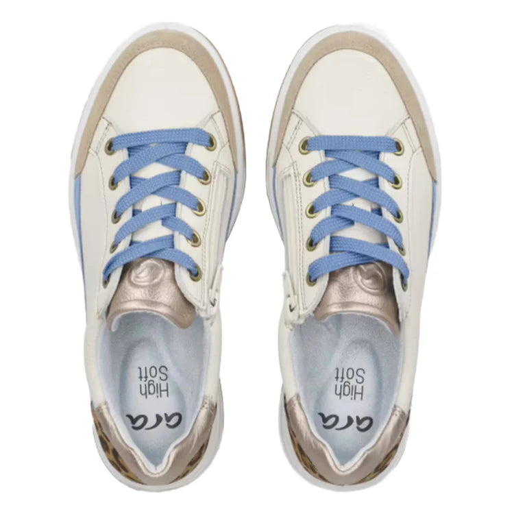 WOMEN'S ARA RIO SNEAKER | CREAM / SAND / AZURE BLUE