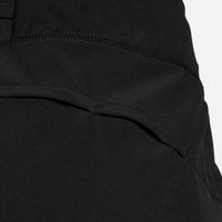Close-up of a black garment with a pocket on a light gray background